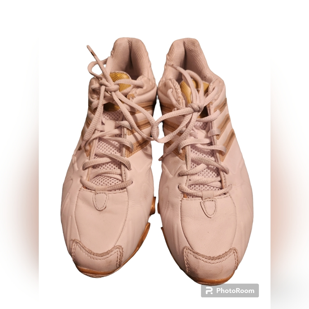 Adidas White and Gold Tennis Sneakers Mens Size 7.5